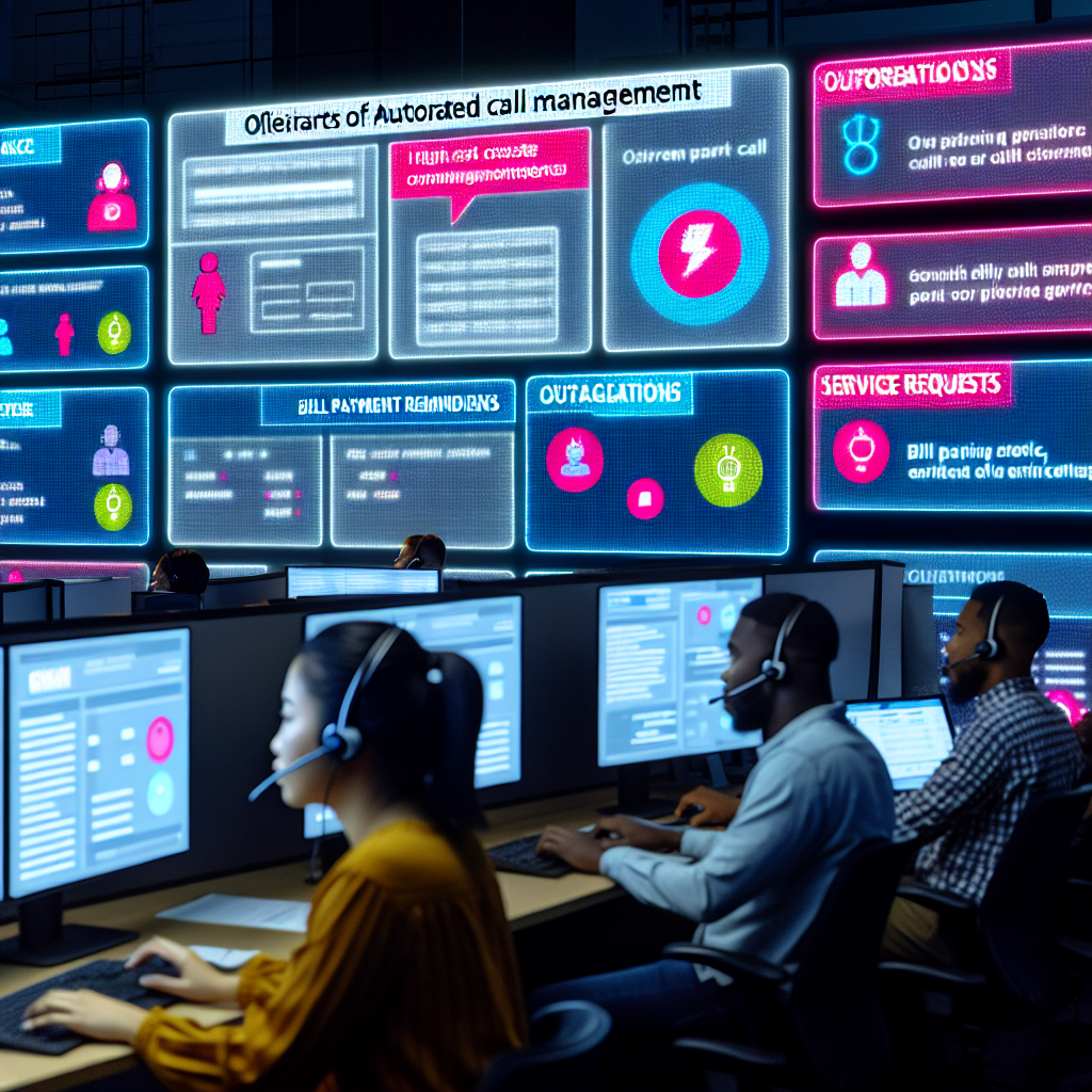 Automated call management in Utilities: Bill payment reminders, outage notifications, service requests.