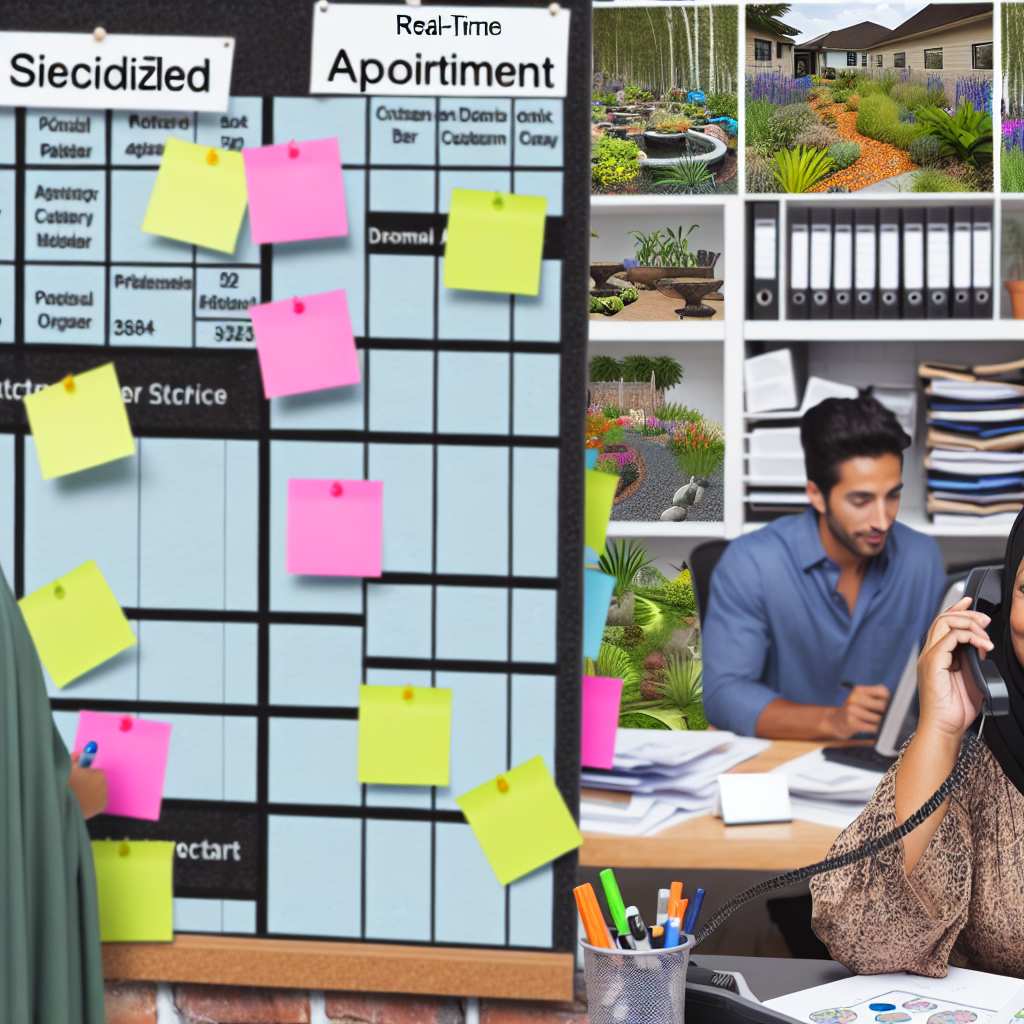 Real-time customer interaction in Landscaping: Appointment scheduling, service inquiries, project updates.